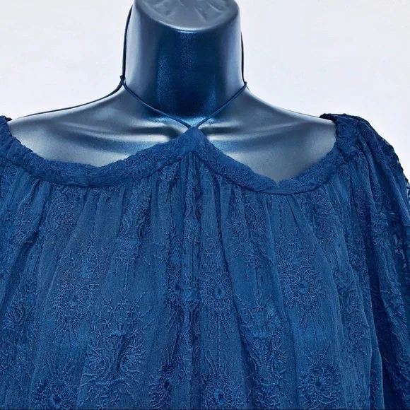 Rebecca Taylor Lace Off The Shoulder Top Size 4 - Picture 3 of 8